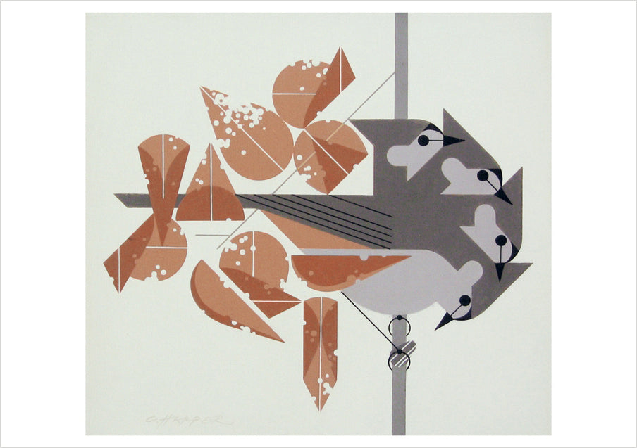 Charley Harper: Titmouse Tidbit Notecard_Front_Flat