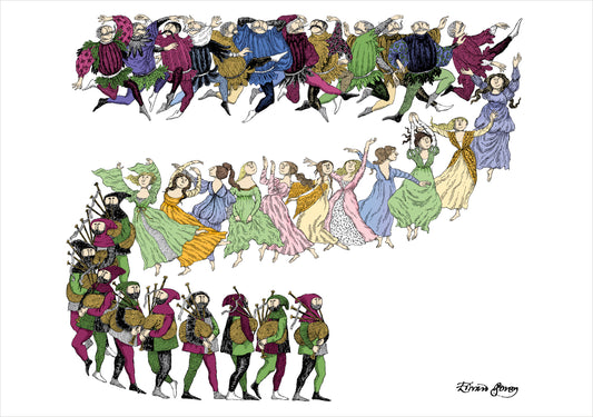 Edward Gorey: Twelve Lords a’Leaping Notecard_Front_Flat