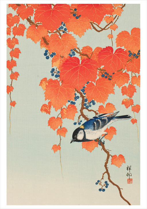 Ohara Koson (Shōson): Japanese Bunting Notecard_Front_Flat