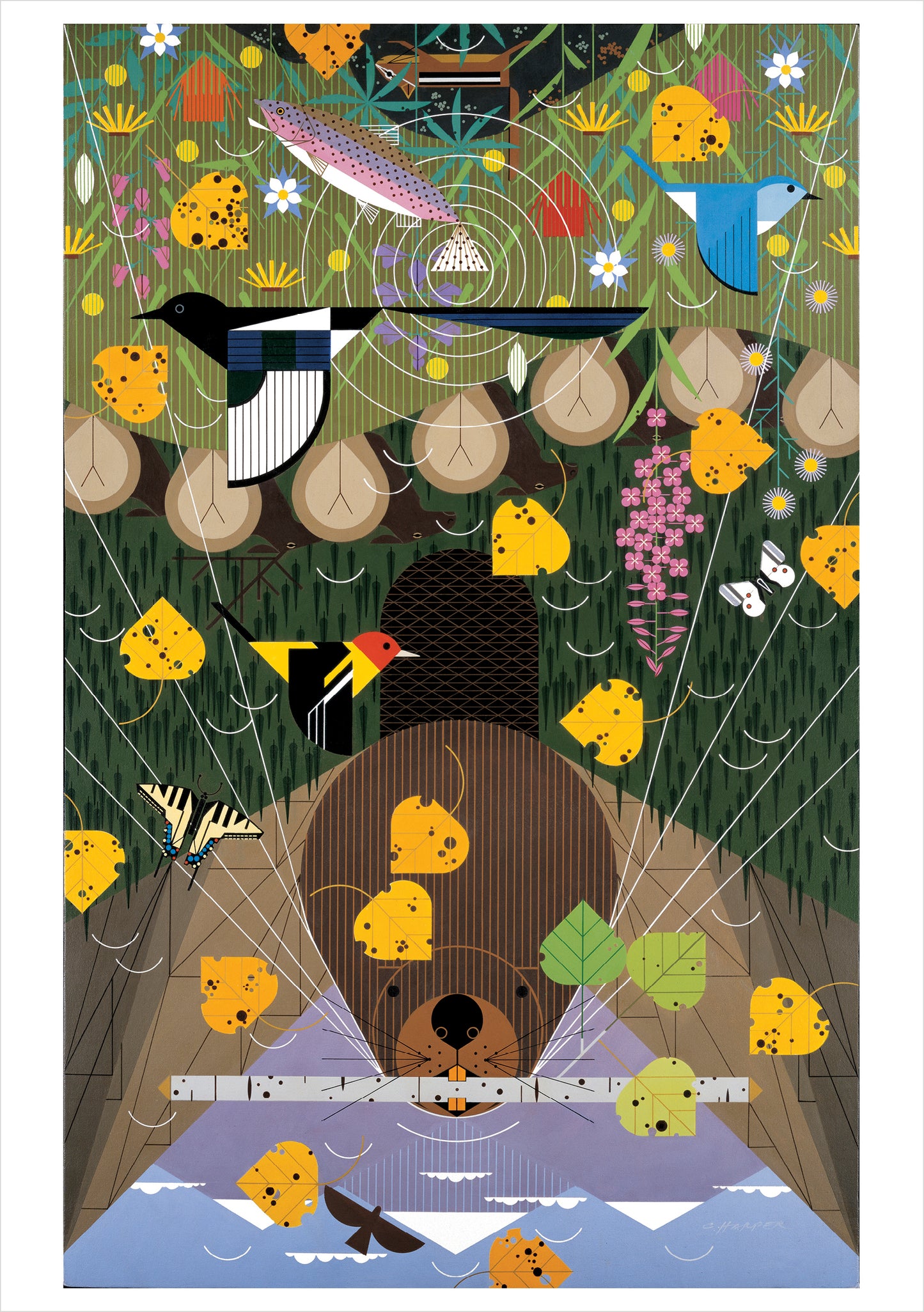 Charley Harper: The Rocky Mountains Notecard_Front_Flat