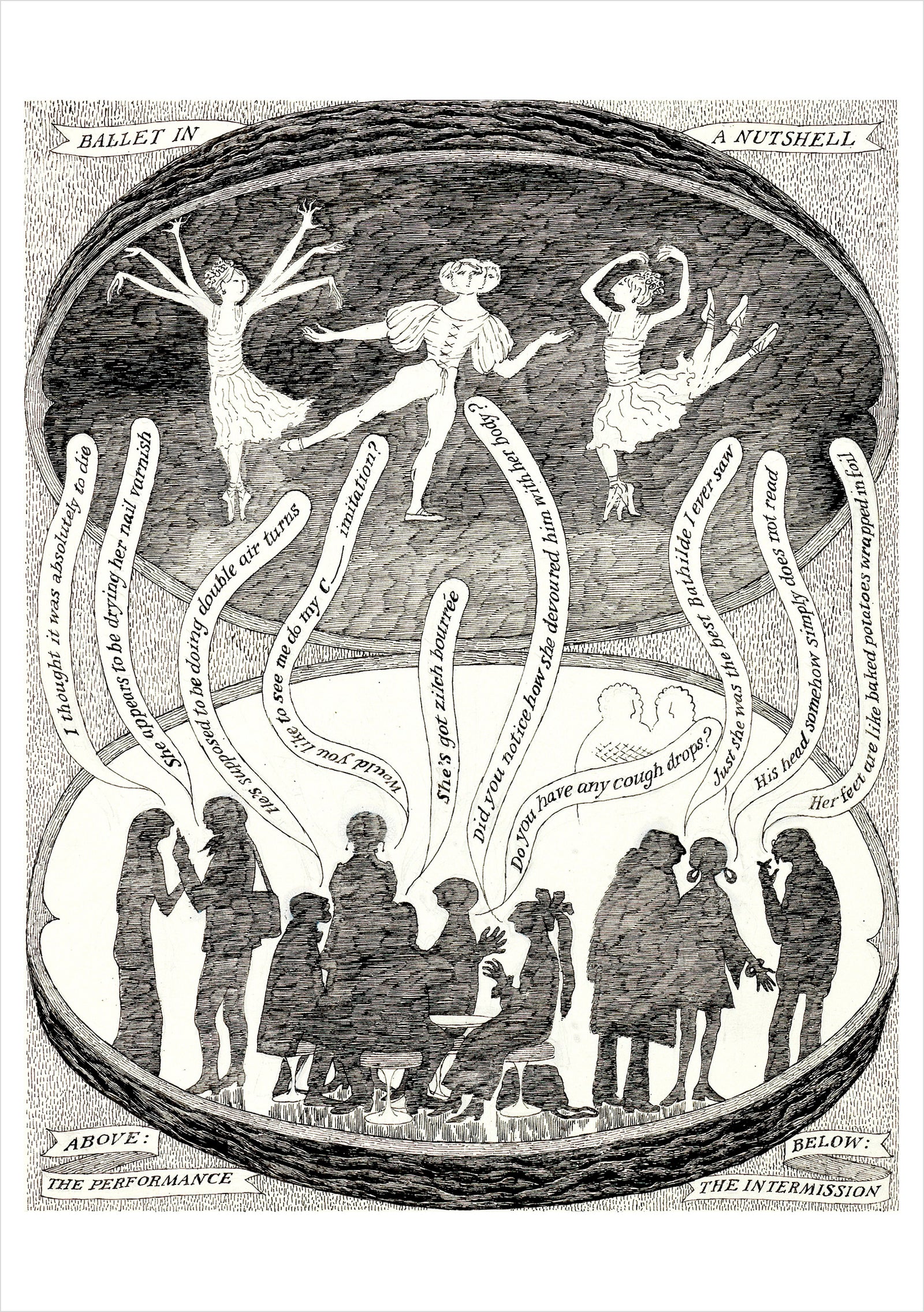 Edward Gorey: Ballet in a Nutshell Notecard_Front_Flat