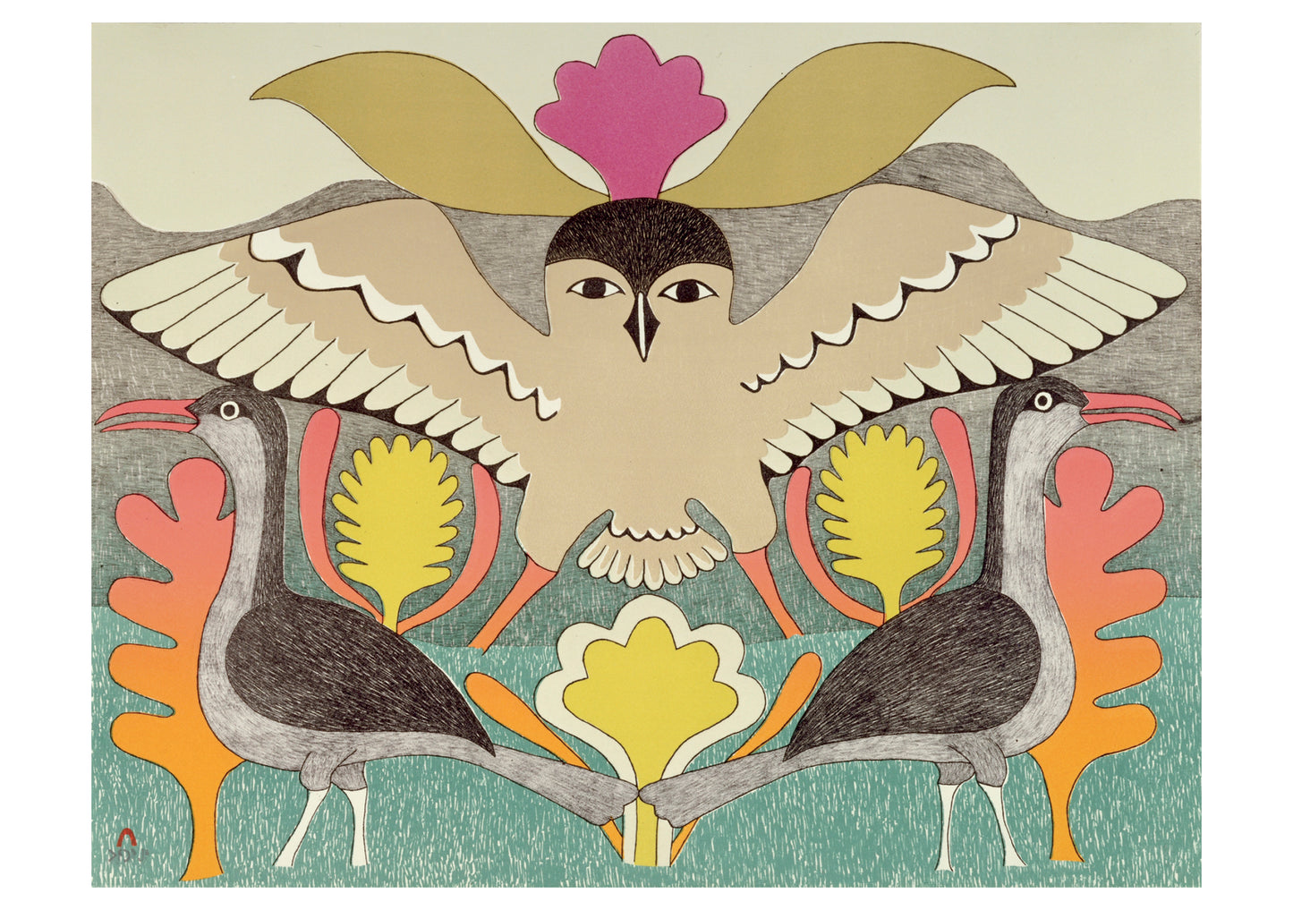 Kenojuak Ashevak: Bird Landscape Notecard_Front_Flat