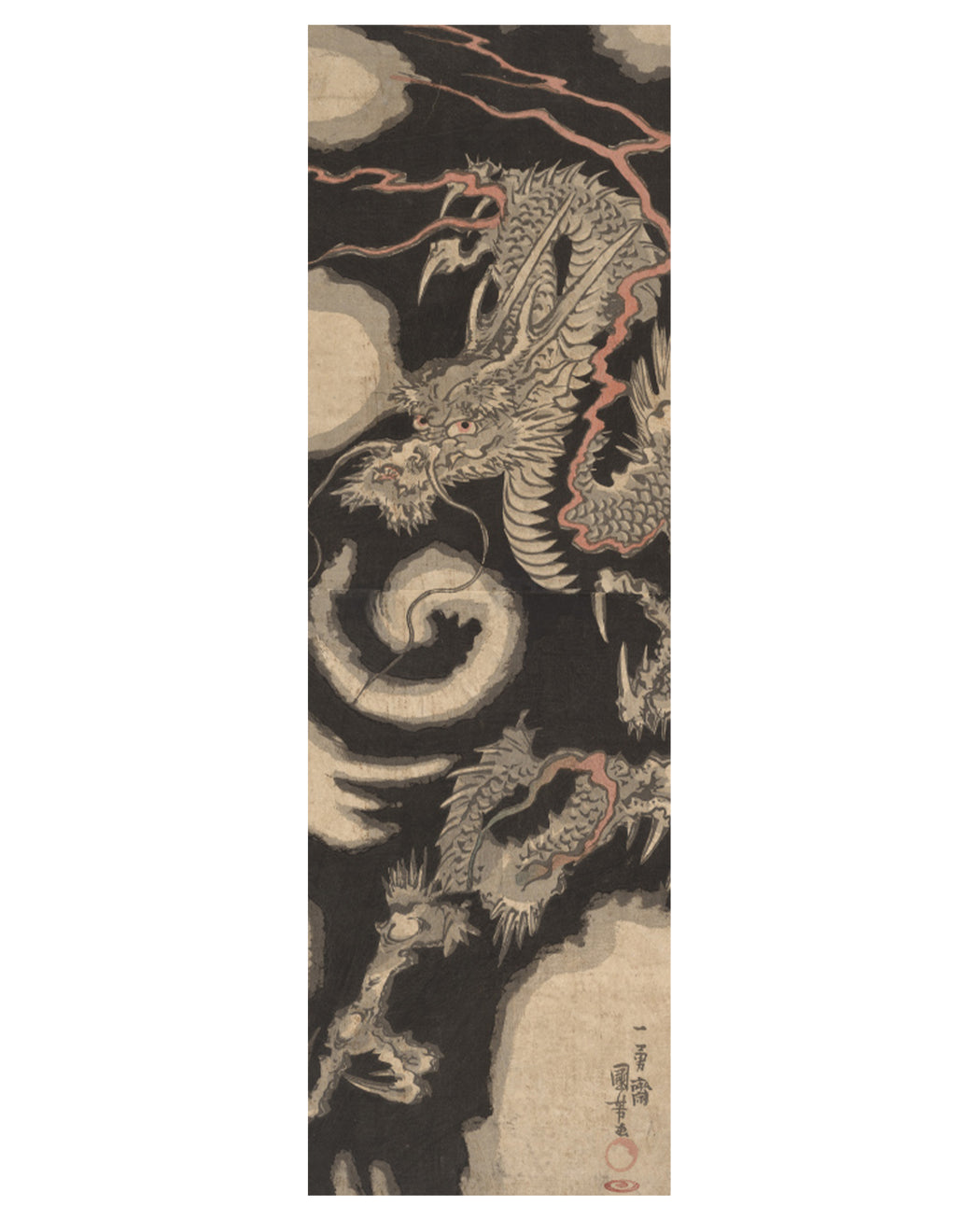 Utagawa Kuniyoshi: Dragon Breathing Clouds Bookmark_Front_Flat