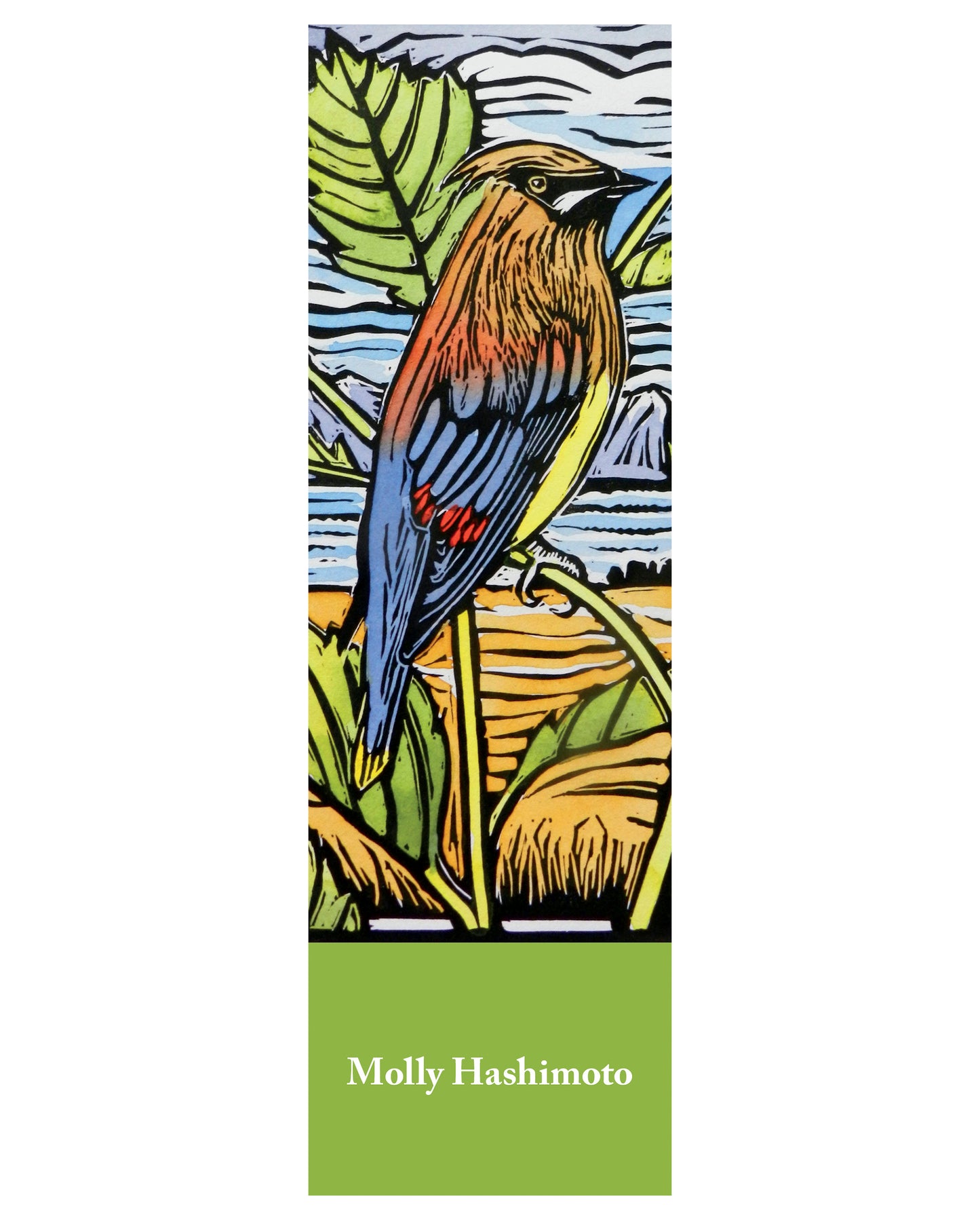 Molly Hashimoto: Cedar Waxwing Bookmark_Front_Flat