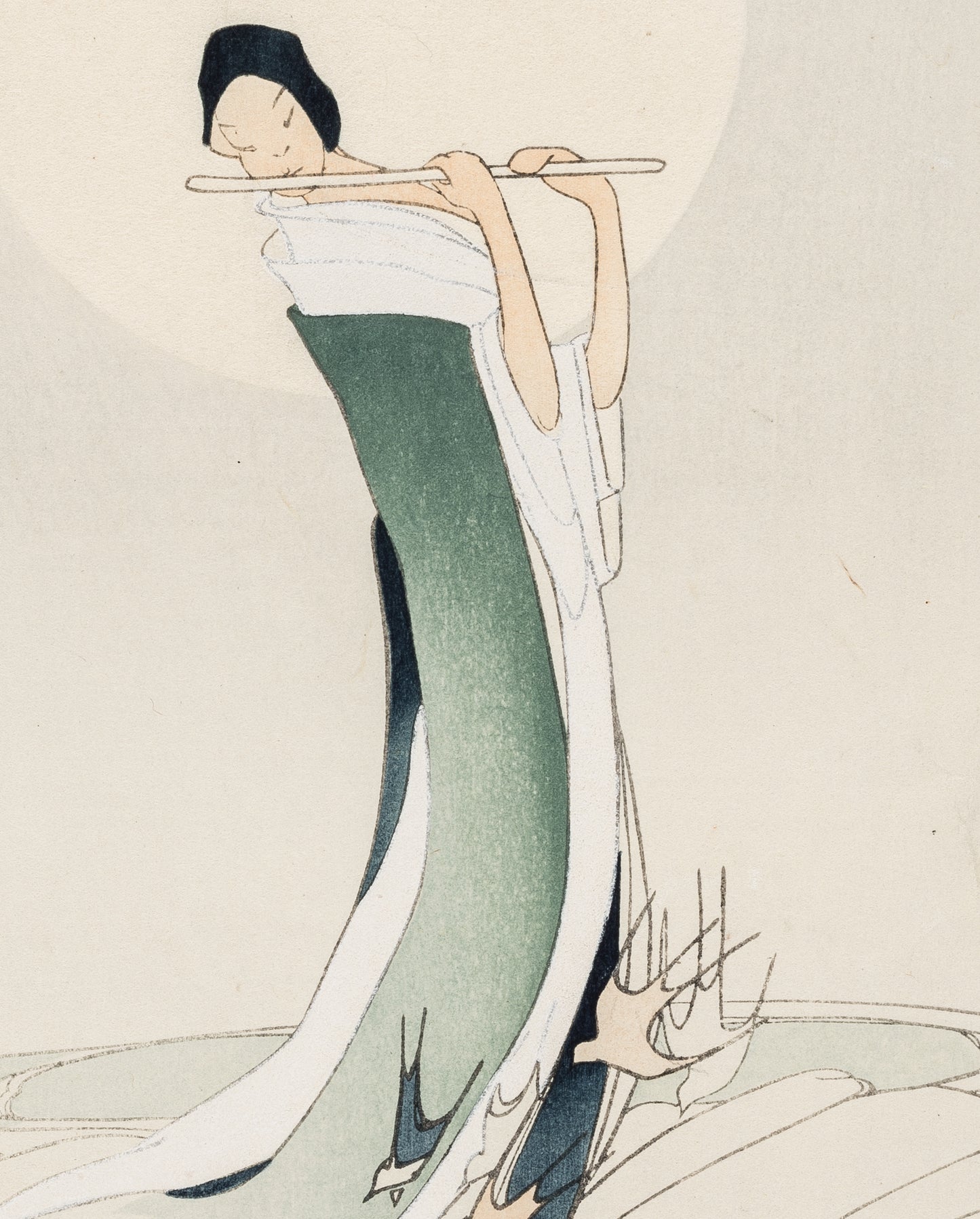 Bertha Lum: Female Figure on Waves Bookmark_Zoom