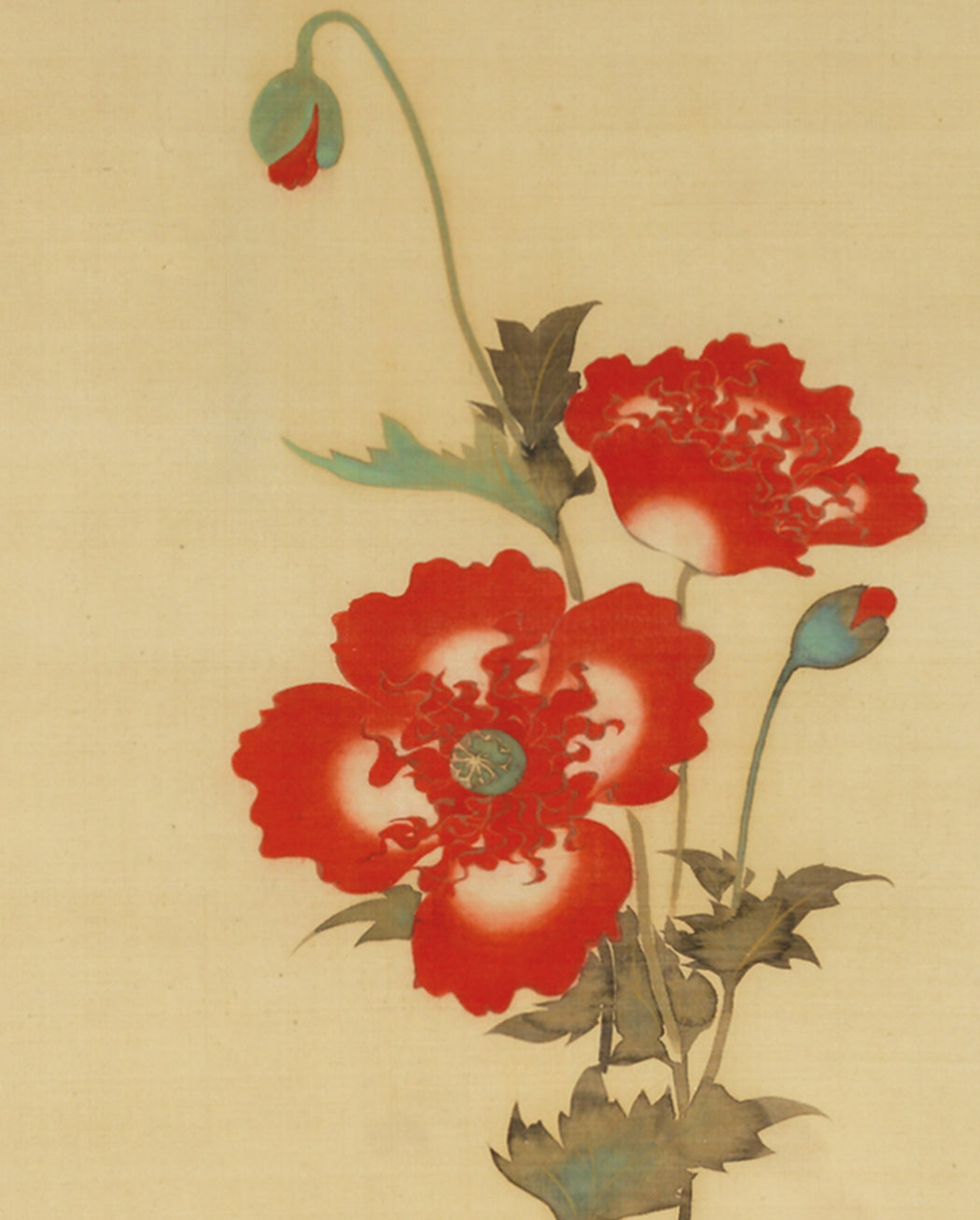 Sakai Hōitsu: Poppies and Morning Glories Bookmark_Zoom