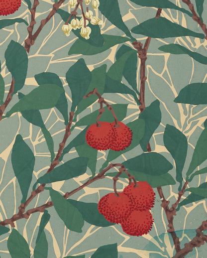 William Morris: Arbutus Pattern Bookmark_Zoom