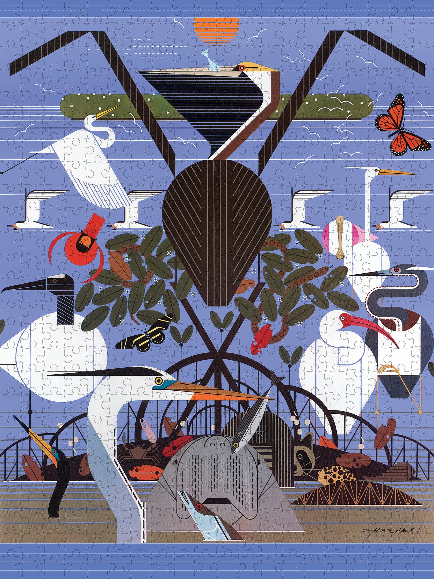 Charley Harper: Coastal Creatures 500-Piece Jigsaw Puzzle_Zoom