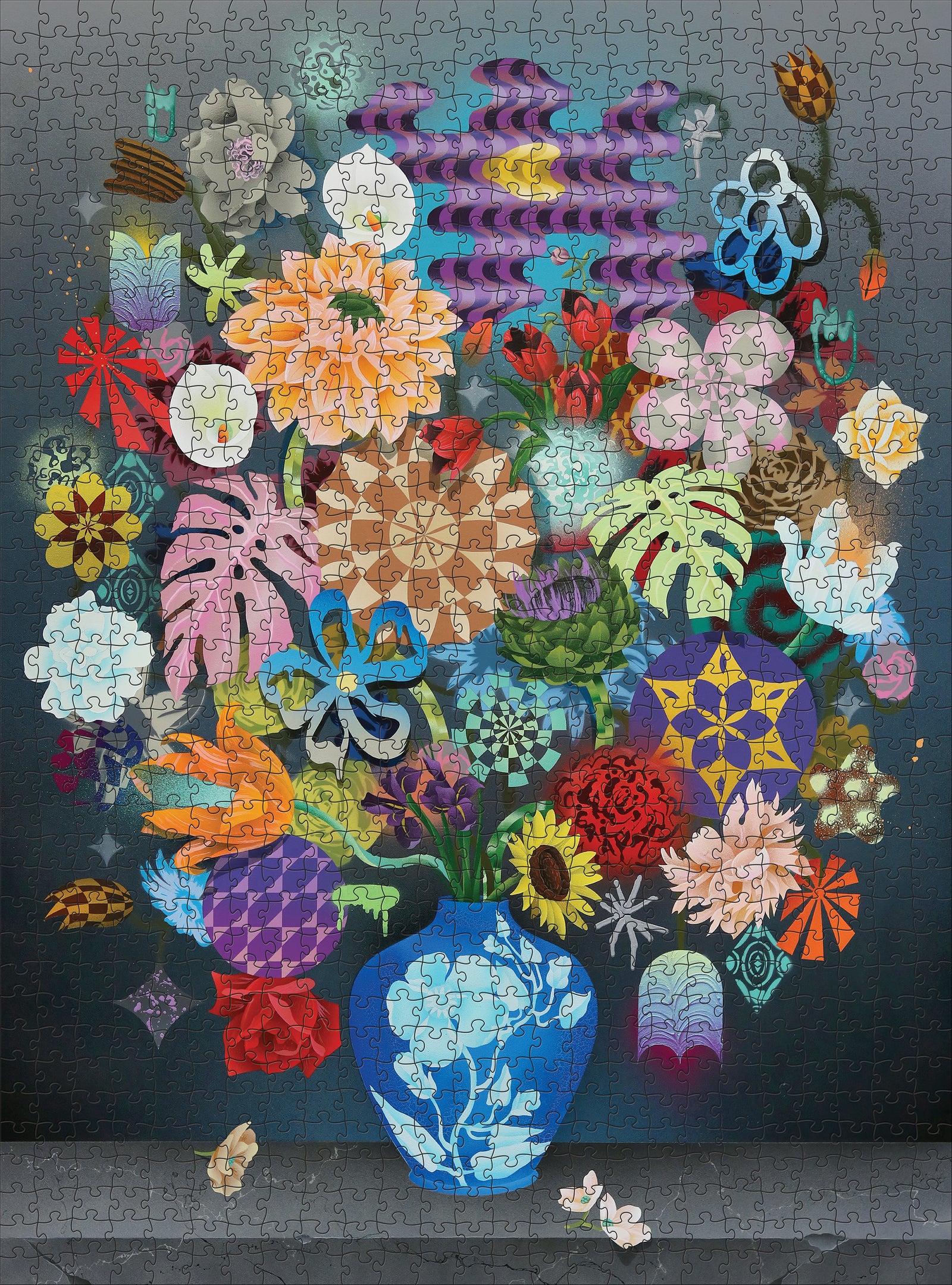 Casey Gray: Still Life with Flowers 1000-Piece Jigsaw Puzzle_Zoom