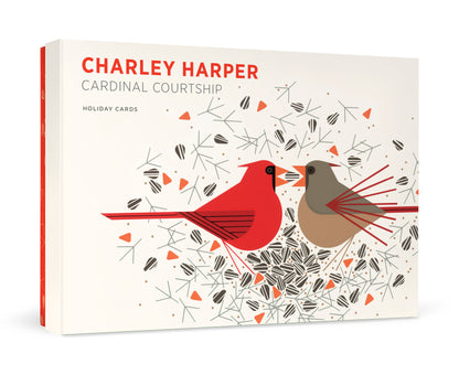 Charley Harper: Cardinal Courtship Holiday Cards_Front_3D