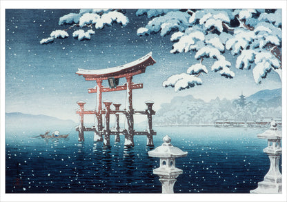 Tsuchiya Kōitsu: Miyajima in the Snow Holiday Cards_Interior_1