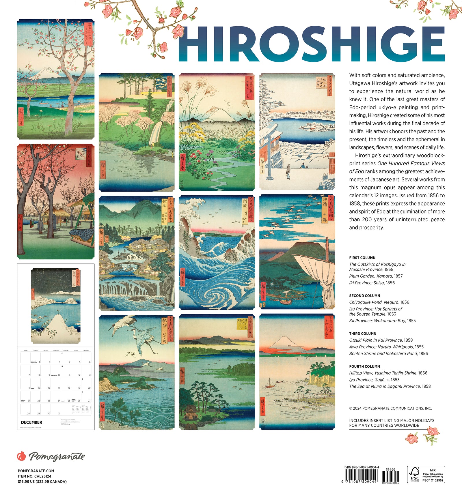 Hiroshige 2025 Wall Calendar_Back_Multipiece