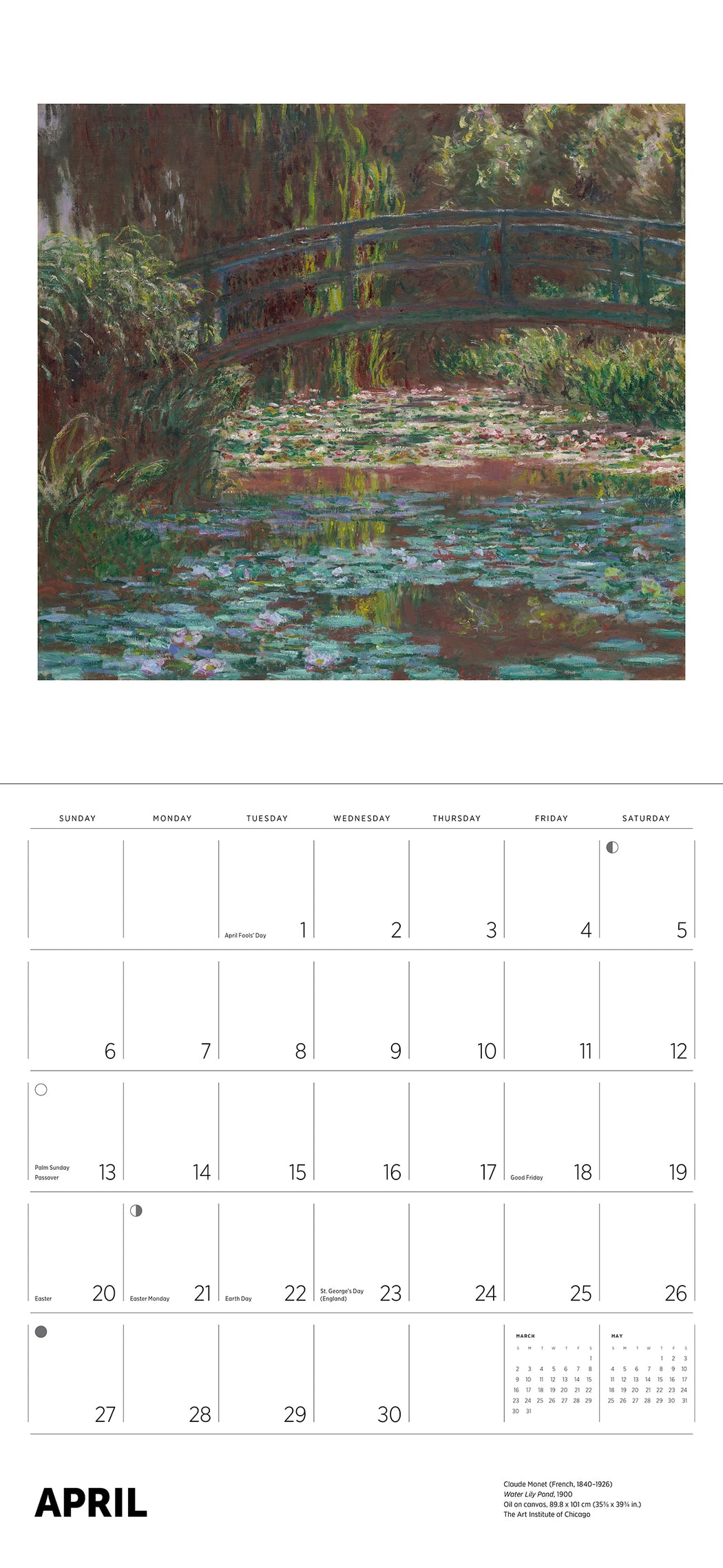 Claude Monet 2025 Wall Calendar_Interior_1