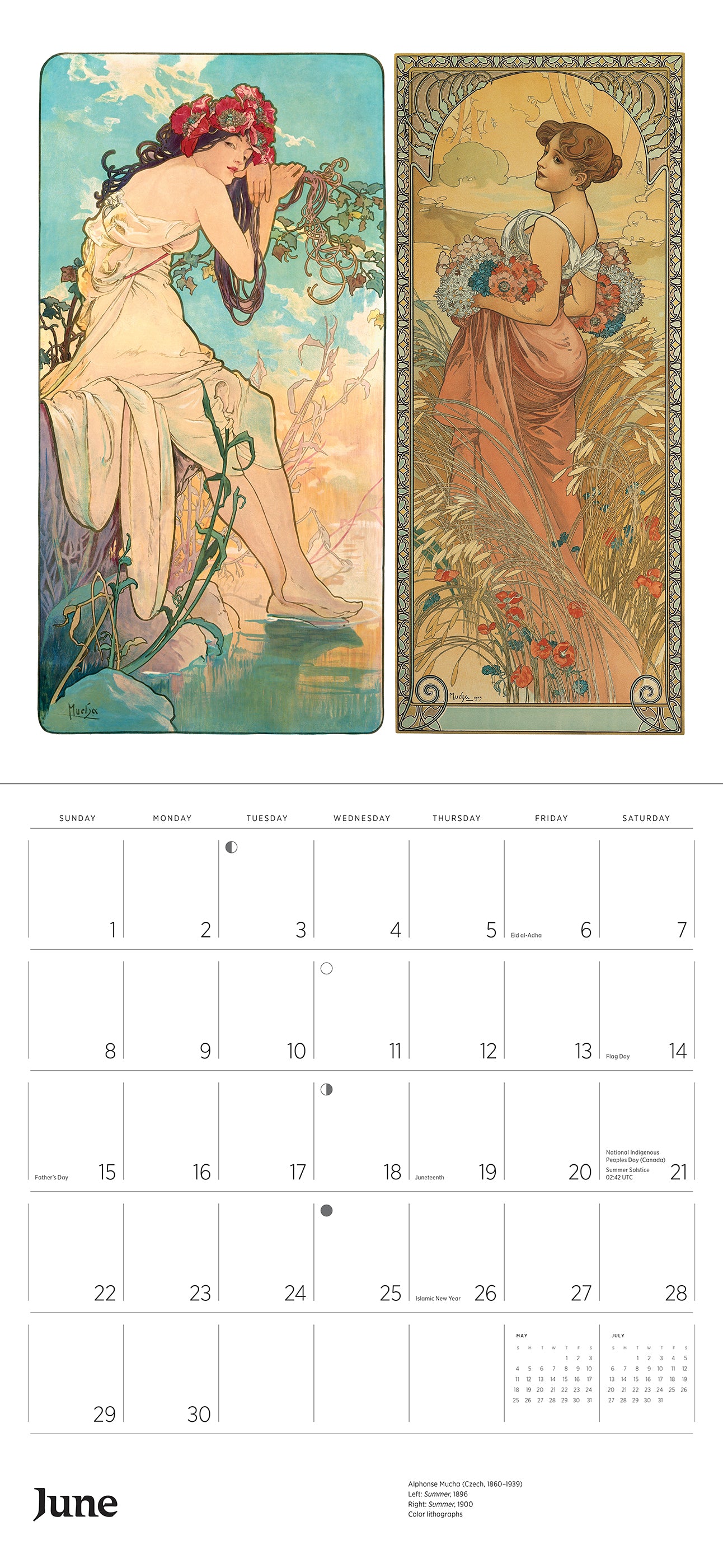 Alphonse Mucha 2025 Wall Calendar_Interior_2