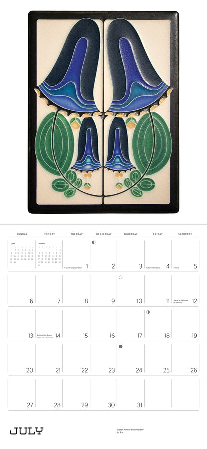 Arts & Crafts Tiles: Made by Motawi Tileworks 2025 Wall Calendar_Interior_1