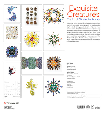 Exquisite Creatures: The Art of Christopher Marley 2025 Wall Calendar_Back_Multipiece