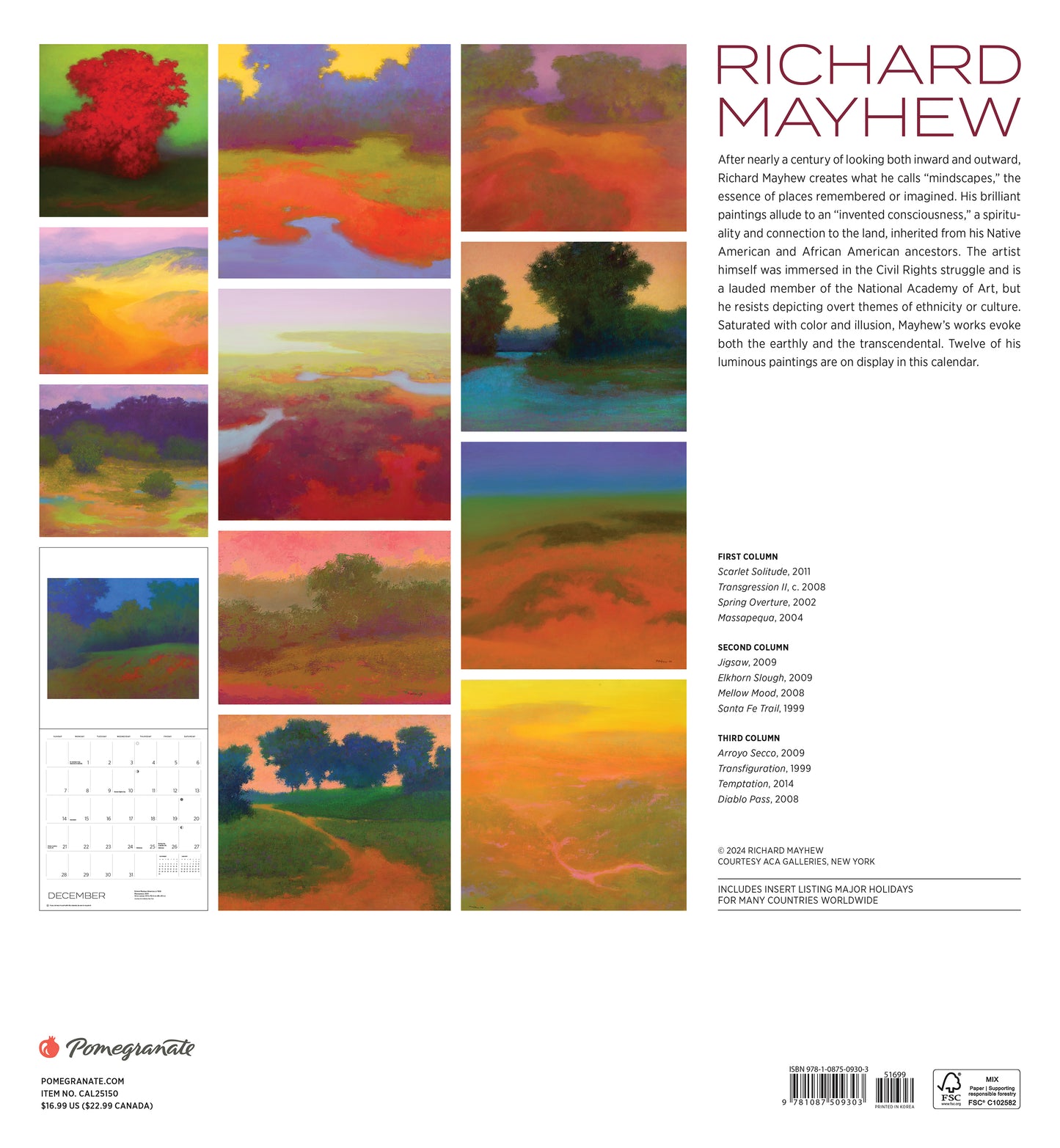 Richard Mayhew 2025 Wall Calendar_Back_Multipiece