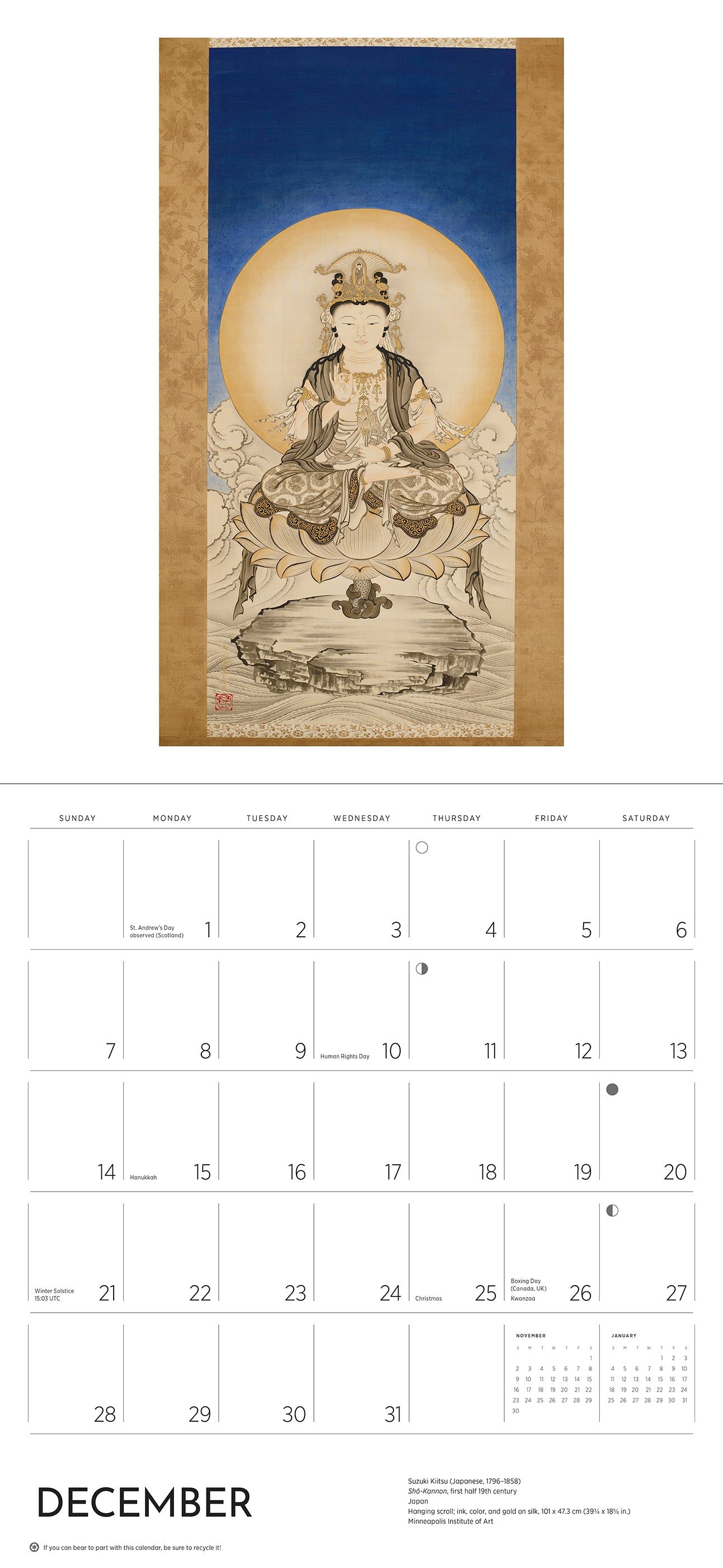 Enlightenment: Buddhist Paintings 2025 Wall Calendar_Interior_2