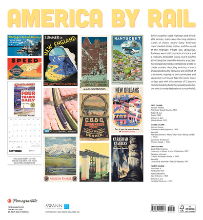 America by Rail 2025 Wall Calendar_Back_Multipiece