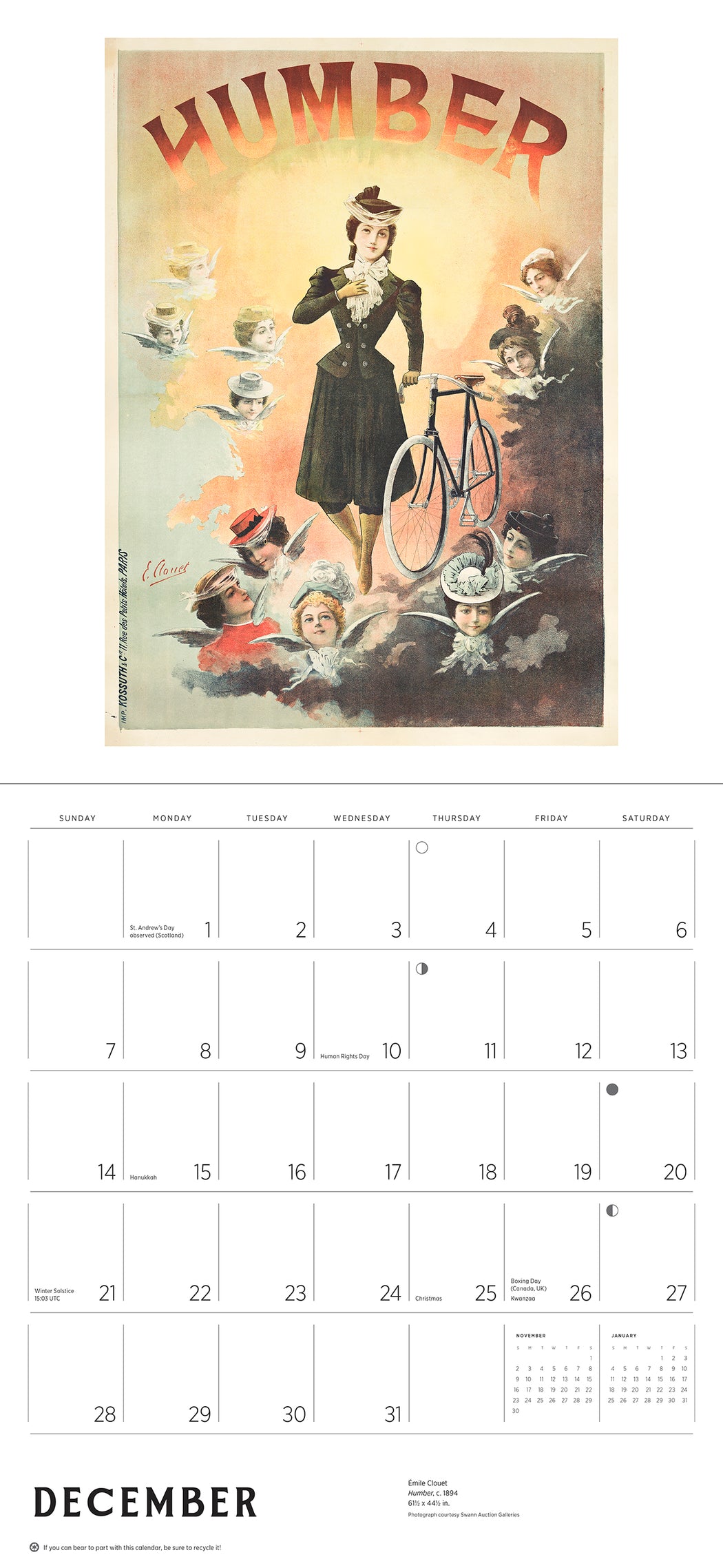 Bicycles: Vintage Posters 2025 Wall Calendar_Interior_2