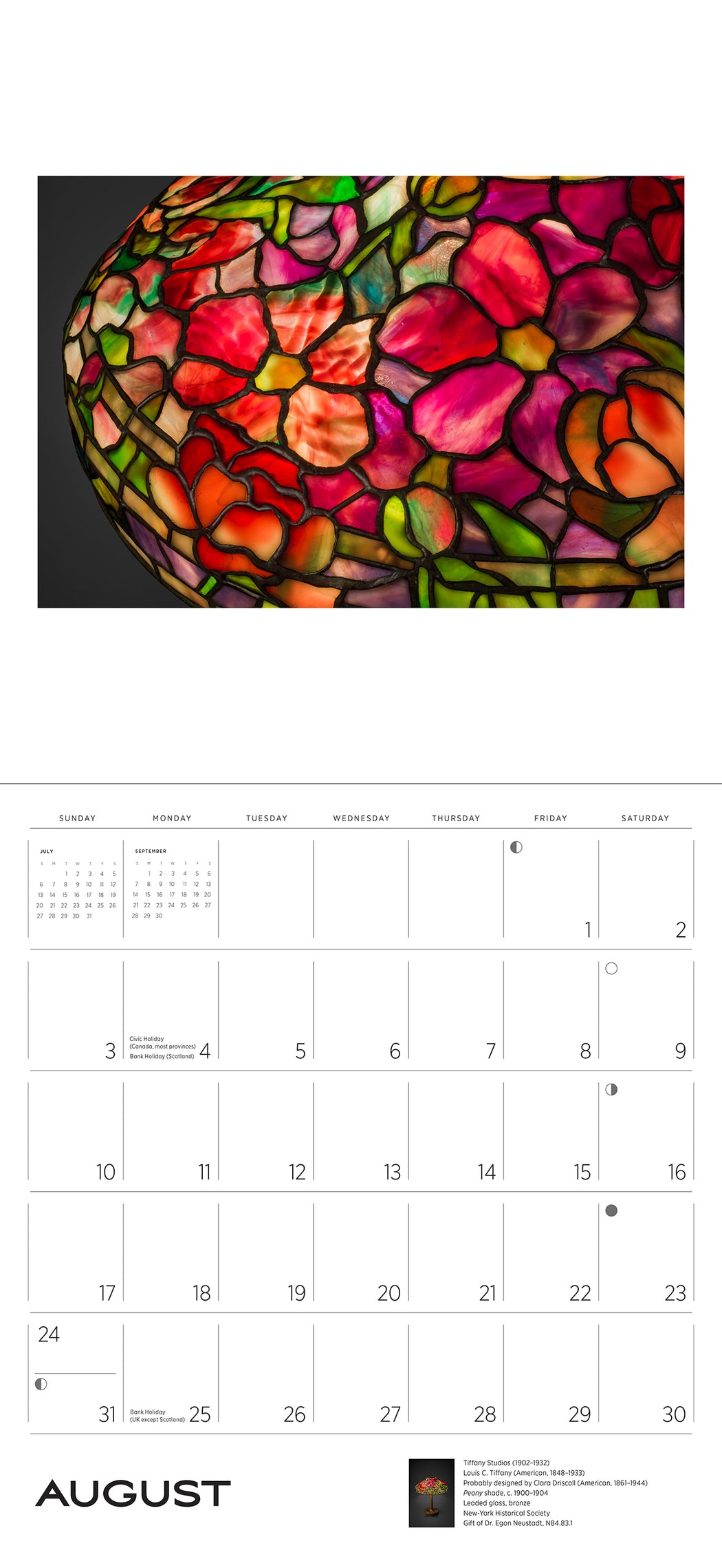 Louis C. Tiffany 2025 Wall Calendar_Interior_1