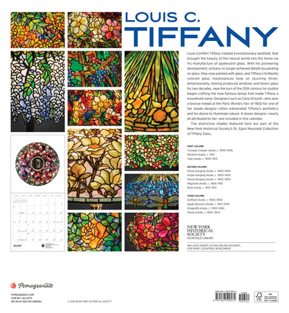 Louis C. Tiffany 2025 Wall Calendar_Back_Multipiece