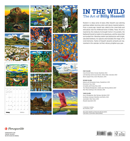 In the Wild: The Art of Billy Hassell 2025 Wall Calendar_Back_Multipiece