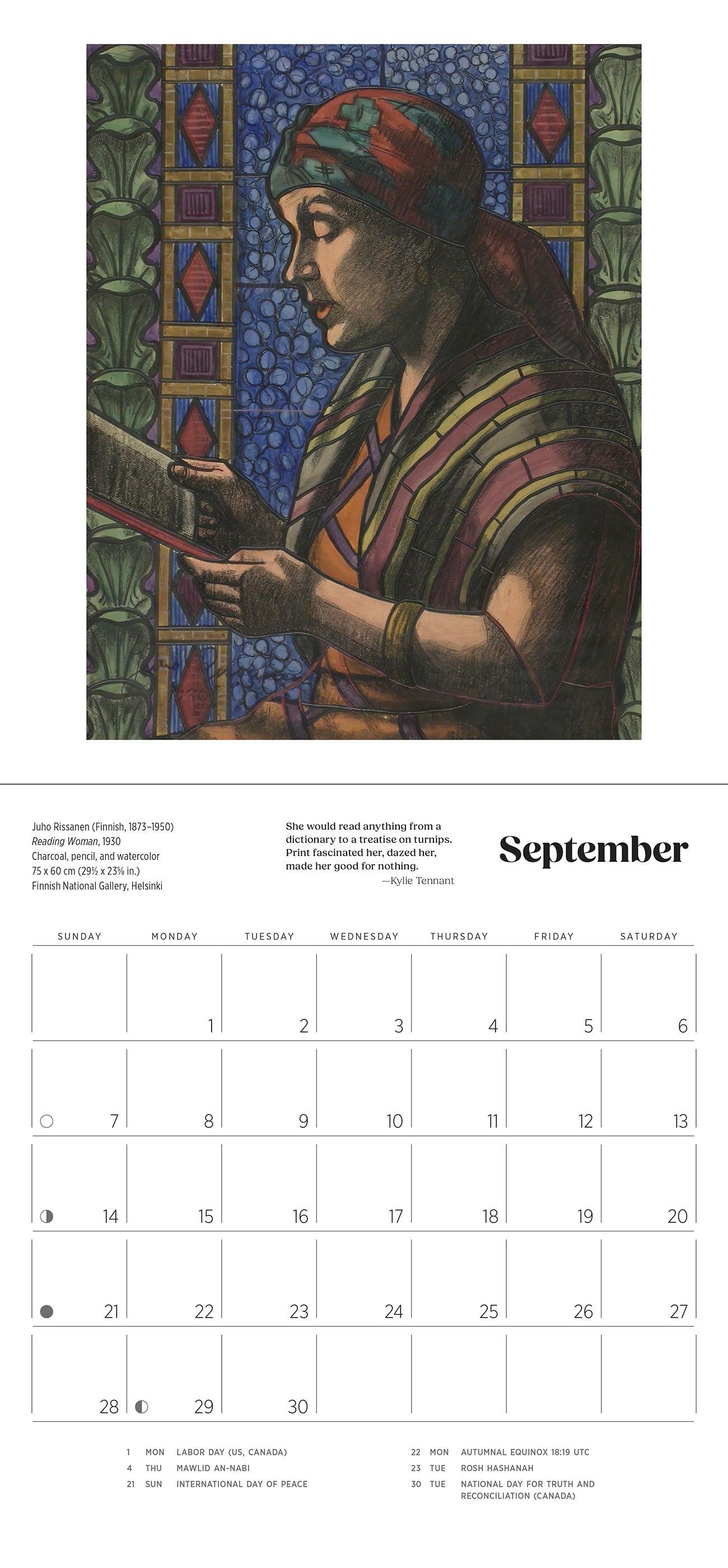 The Reading Woman 2025 Mini Wall Calendar_Interior_2