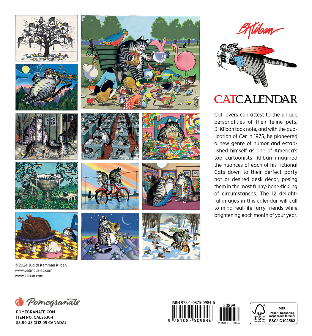 B. Kliban: CatCalendar 2025 Mini Wall Calendar_Back_Multipiece