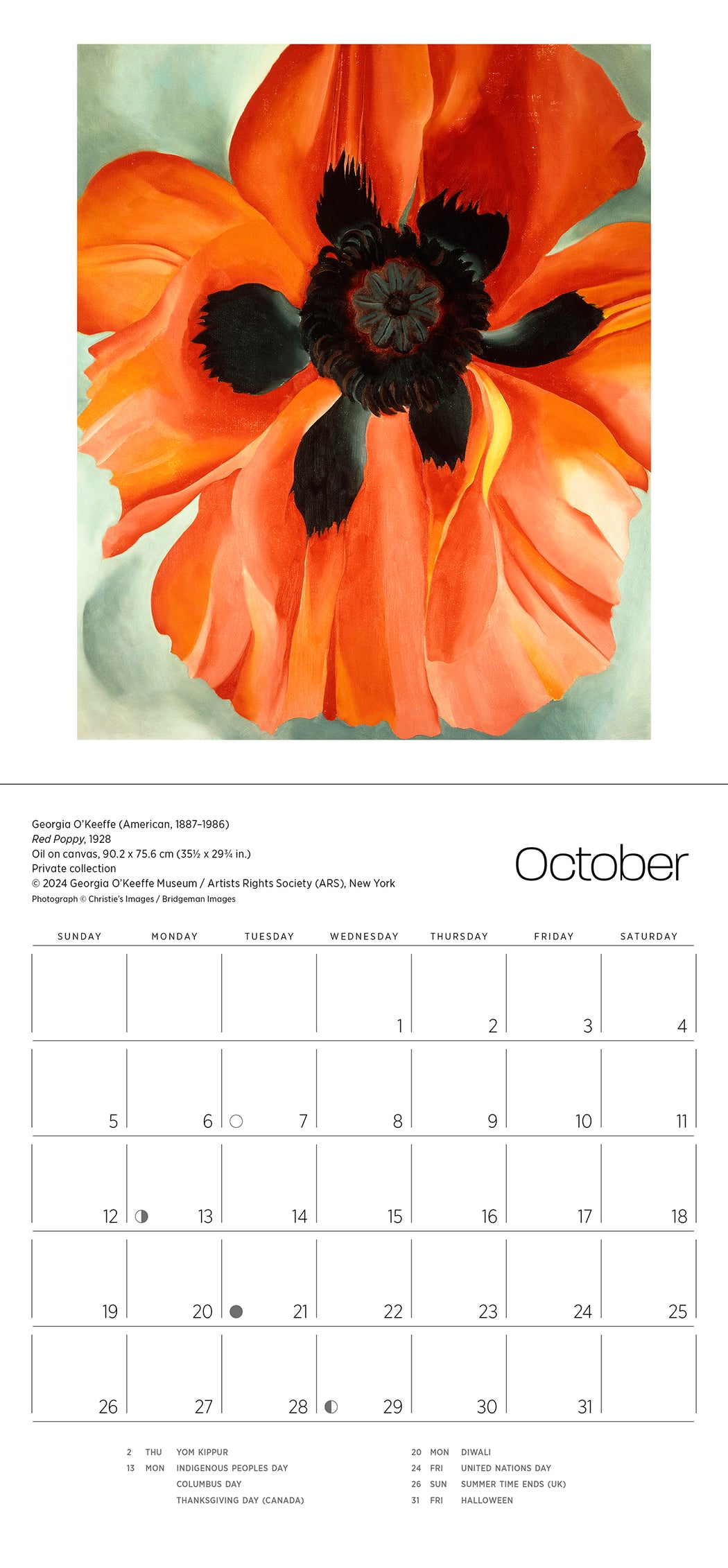 Georgia O'Keeffe 2025 Mini Wall Calendar_Interior_1