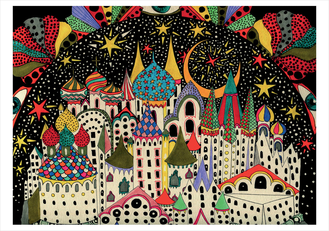 Daria Hlazatova: Imaginary City Birthday Card_Front_Flat