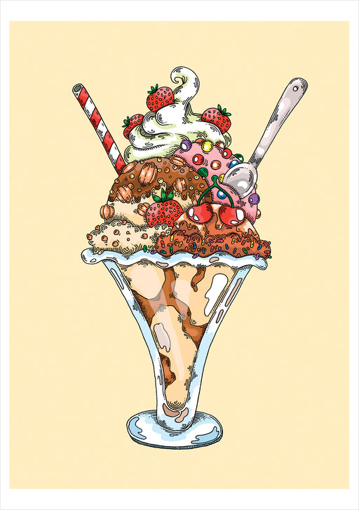 Janelle Dimmett: Ice Cream Sundae Birthday Card_Front_Flat