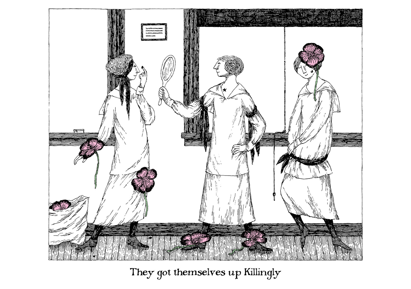 Edward Gorey: They Got Themselves Up Killingly Birthday Card_Front_Flat