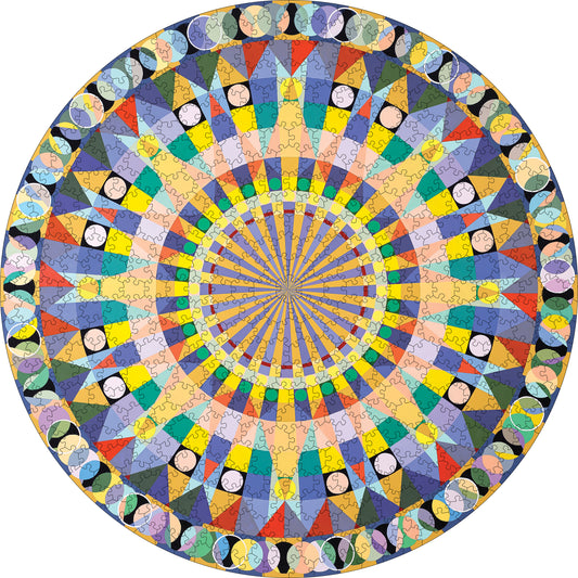 Susan Barnett: Mandala IV 500-Piece Circular Jigsaw Puzzle_Primary