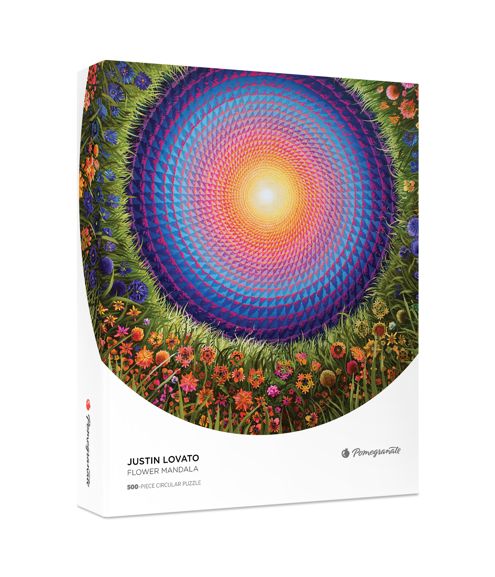 Justin Lovato: Flower Mandala 500-Piece Circular Jigsaw Puzzle_Primary