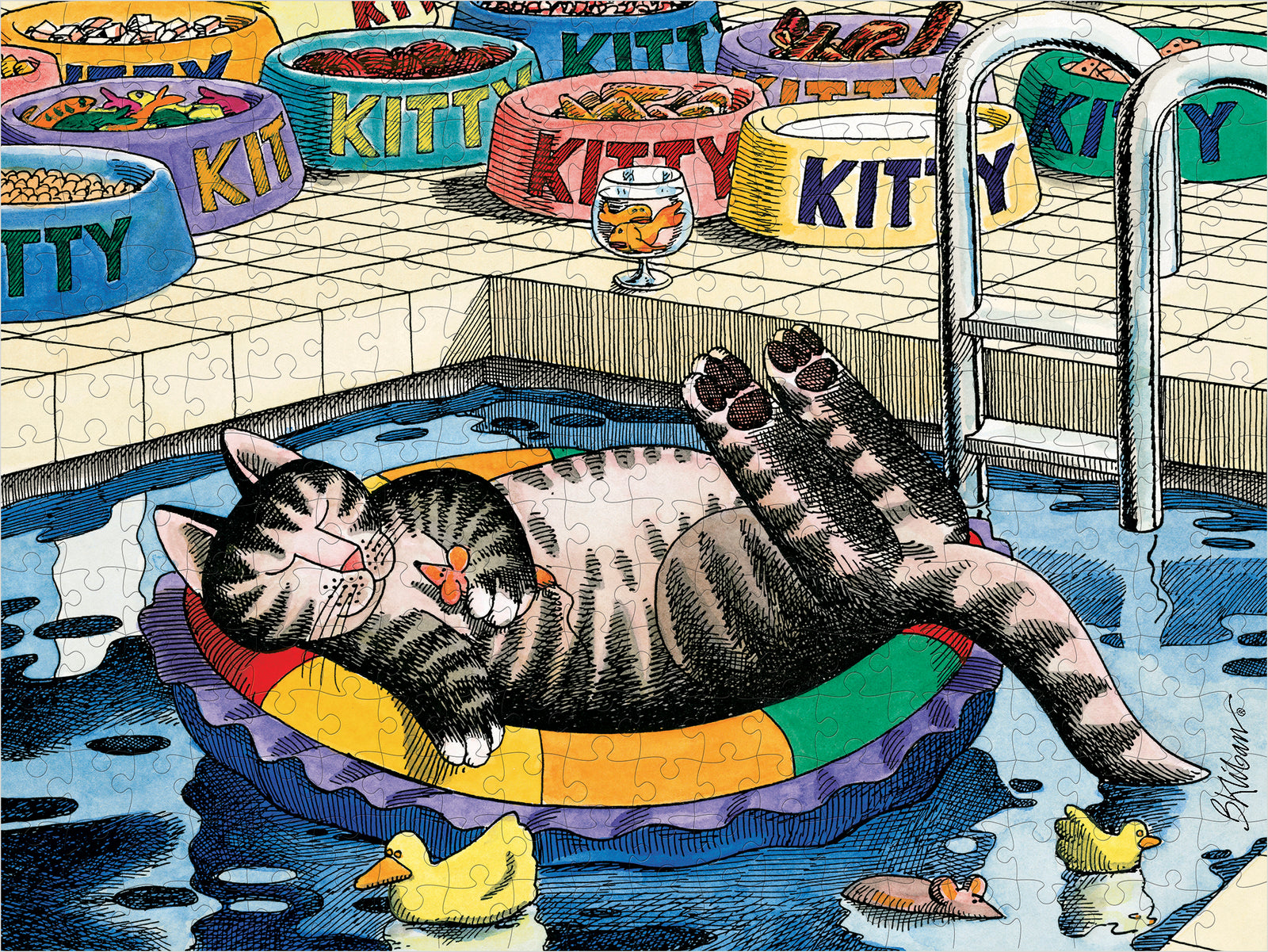 B. Kliban: PoolCat 300-piece Jigsaw Puzzle_Zoom