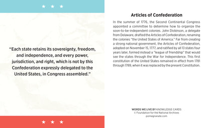 Words We Live By: A Quiz Deck on American Historical Documents Knowledge Cards_Interior_2