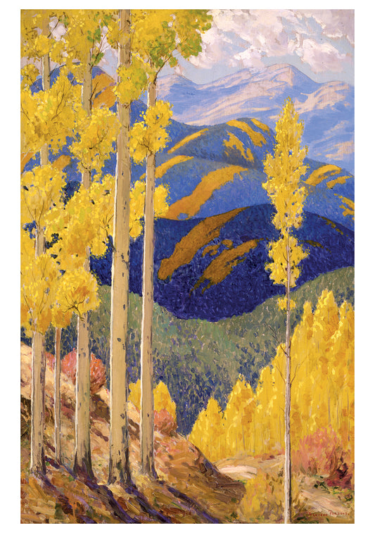 Sheldon Parsons: Santa Fe Mountains in October Notecard_Front_Flat